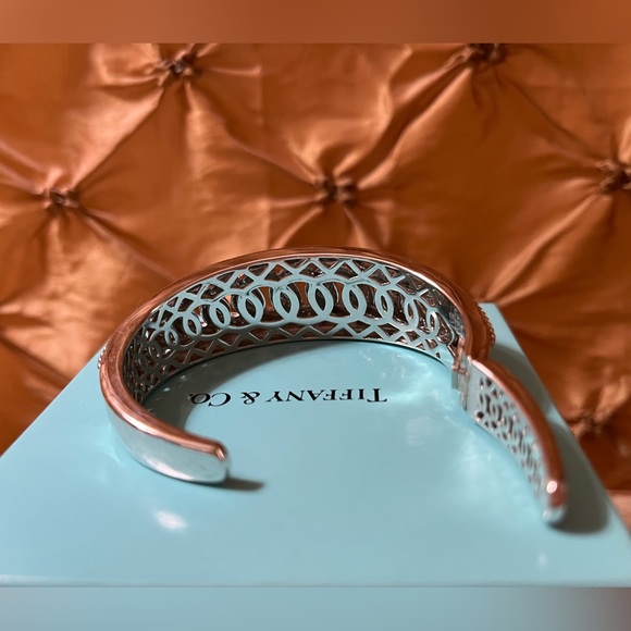 Affinity Diamond Solid Sterling Silver Hinged Curb Link Diamond Cuff Bangle 💎 - Picture 6 of 10